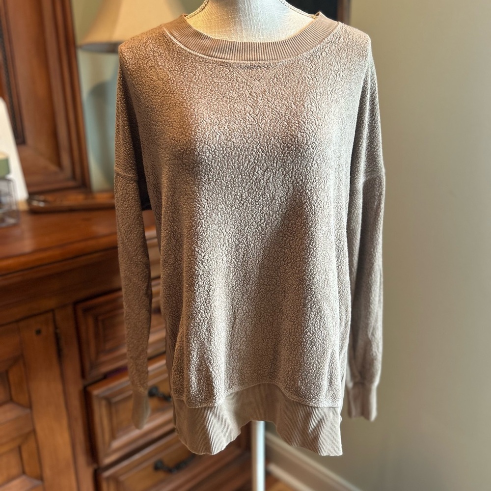Aerie Textured Tan Women's Sweater/Sweatshirt